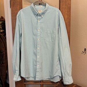 J crew Stretch Men's Gingham Button Down- Size XL